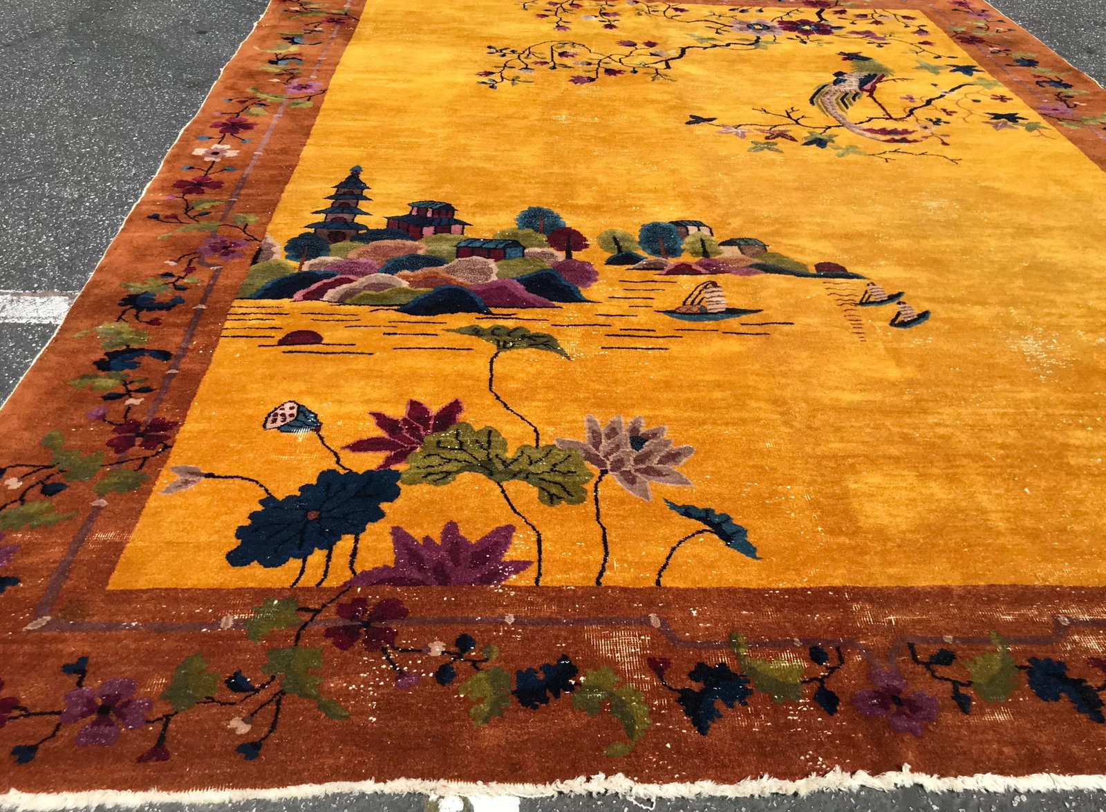 1920s Art Deco Chinese Rug- 8'11" X 11'5" - 11