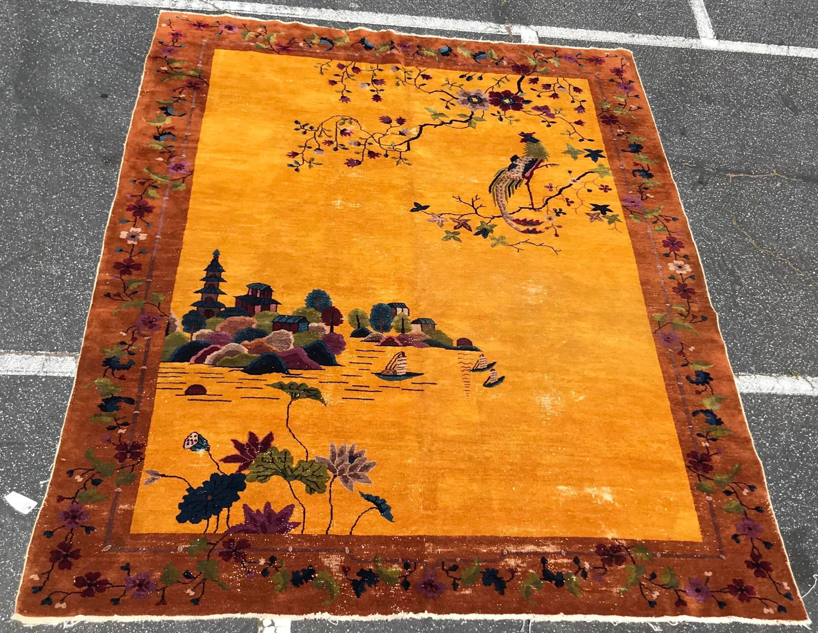 1920s Art Deco Chinese Rug- 8'11" X 11'5" - 3