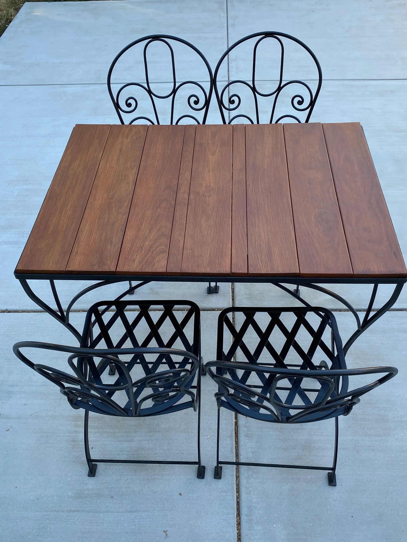 Mexican Modern Wrought Iron Outdoor Dining Set - 3