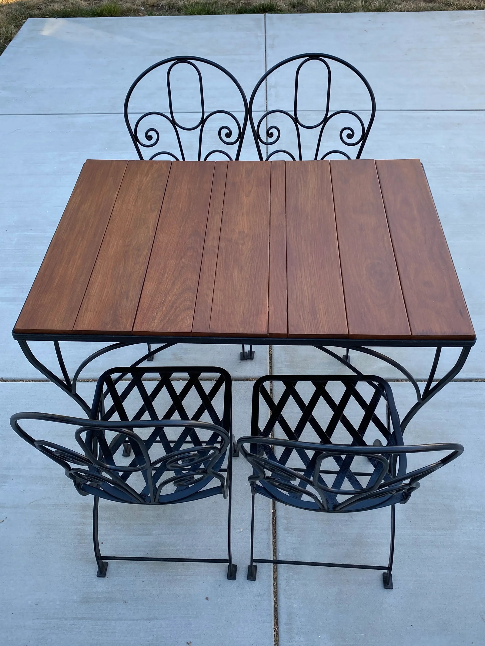 Mexican Modern Wrought Iron Outdoor Dining Set - 9
