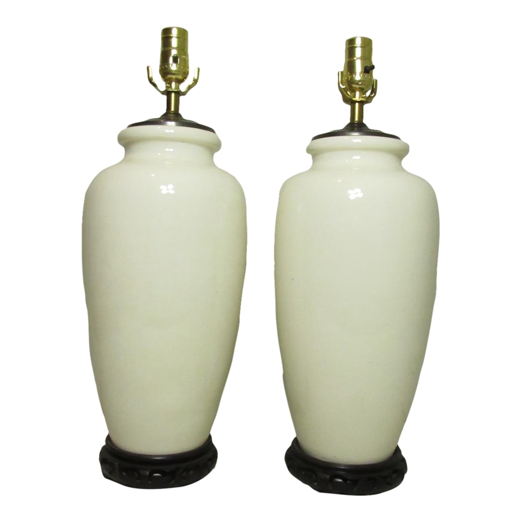Pair of White Porcelain Vase Lamps (1 of 11)