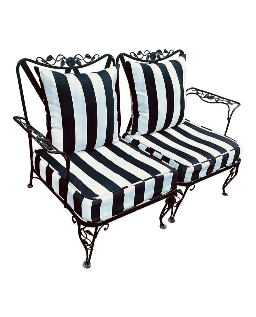 Vintage Woodard Outdoor Sofa Loveseat - 8