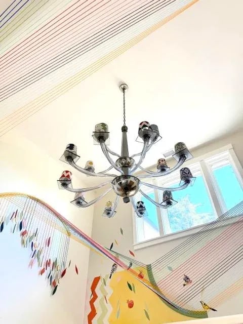 Contemporary Murano - Two-Tiered Gray Chandelier - 2