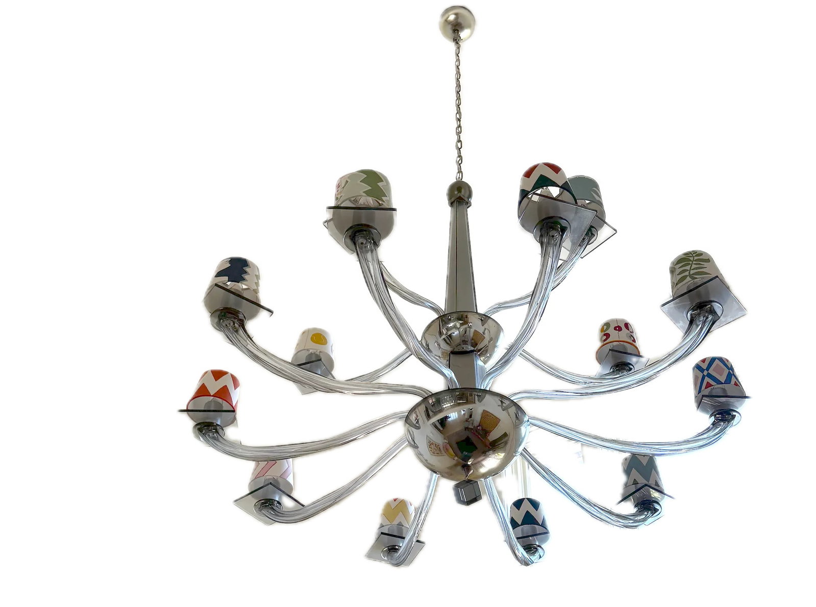 Contemporary Murano - Two-Tiered Gray Chandelier - 4