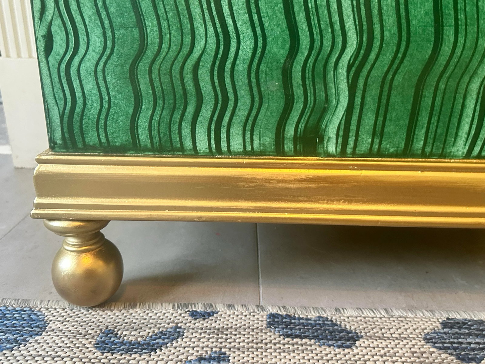 Vintage Faux Malachite Hand Painted Box - 10