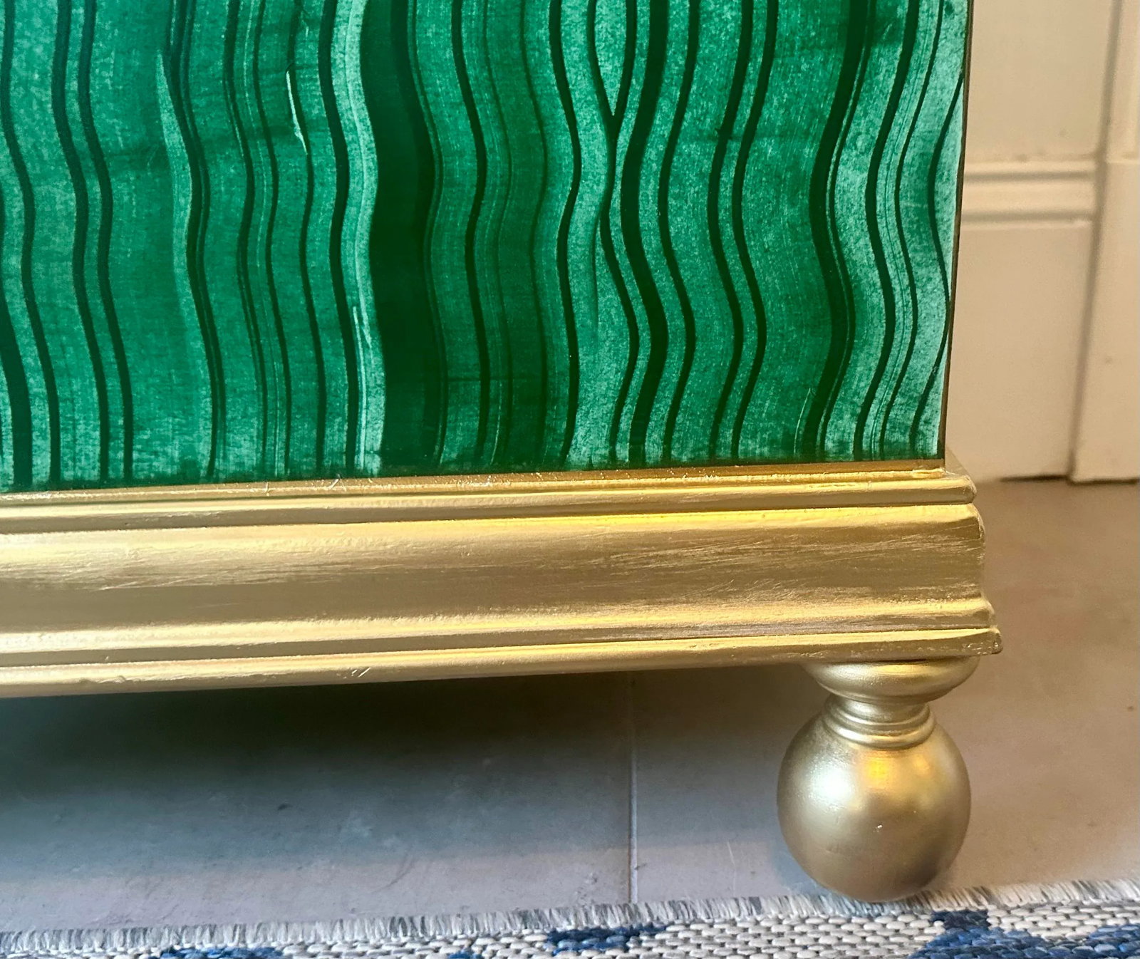 Vintage Faux Malachite Hand Painted Box - 8