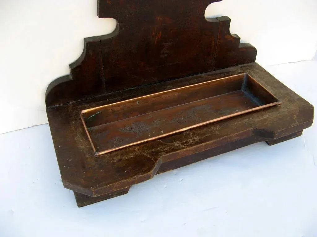 1870 Victorian Walnut Hall Tree With Mirror - 5
