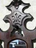 1870 Victorian Walnut Hall Tree With Mirror - 6