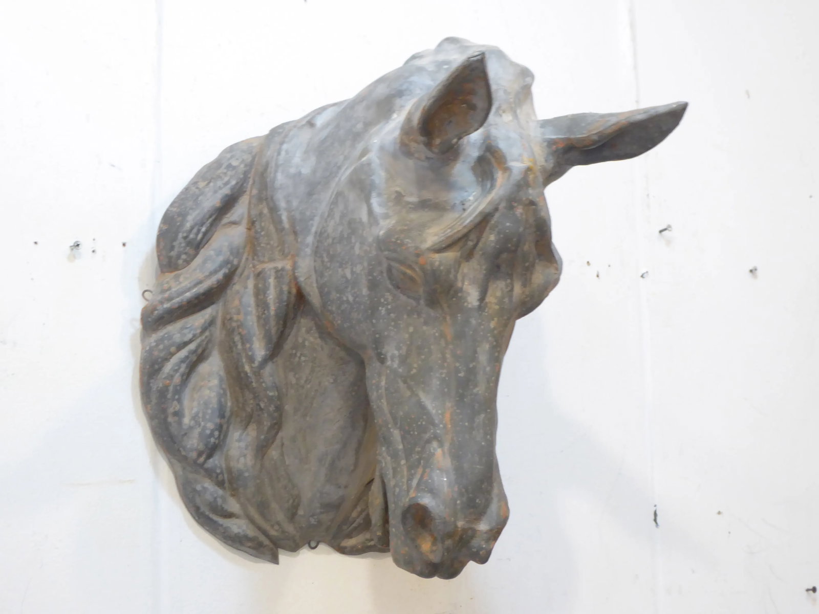 Antique French Zinc Horse Head - 2