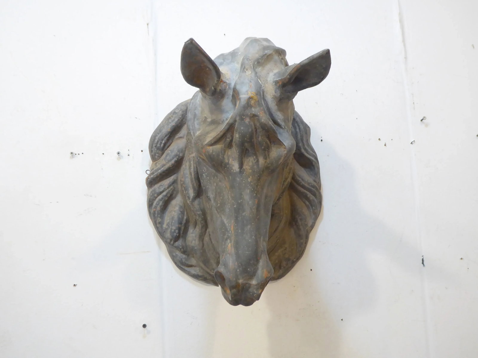 Antique French Zinc Horse Head - 3