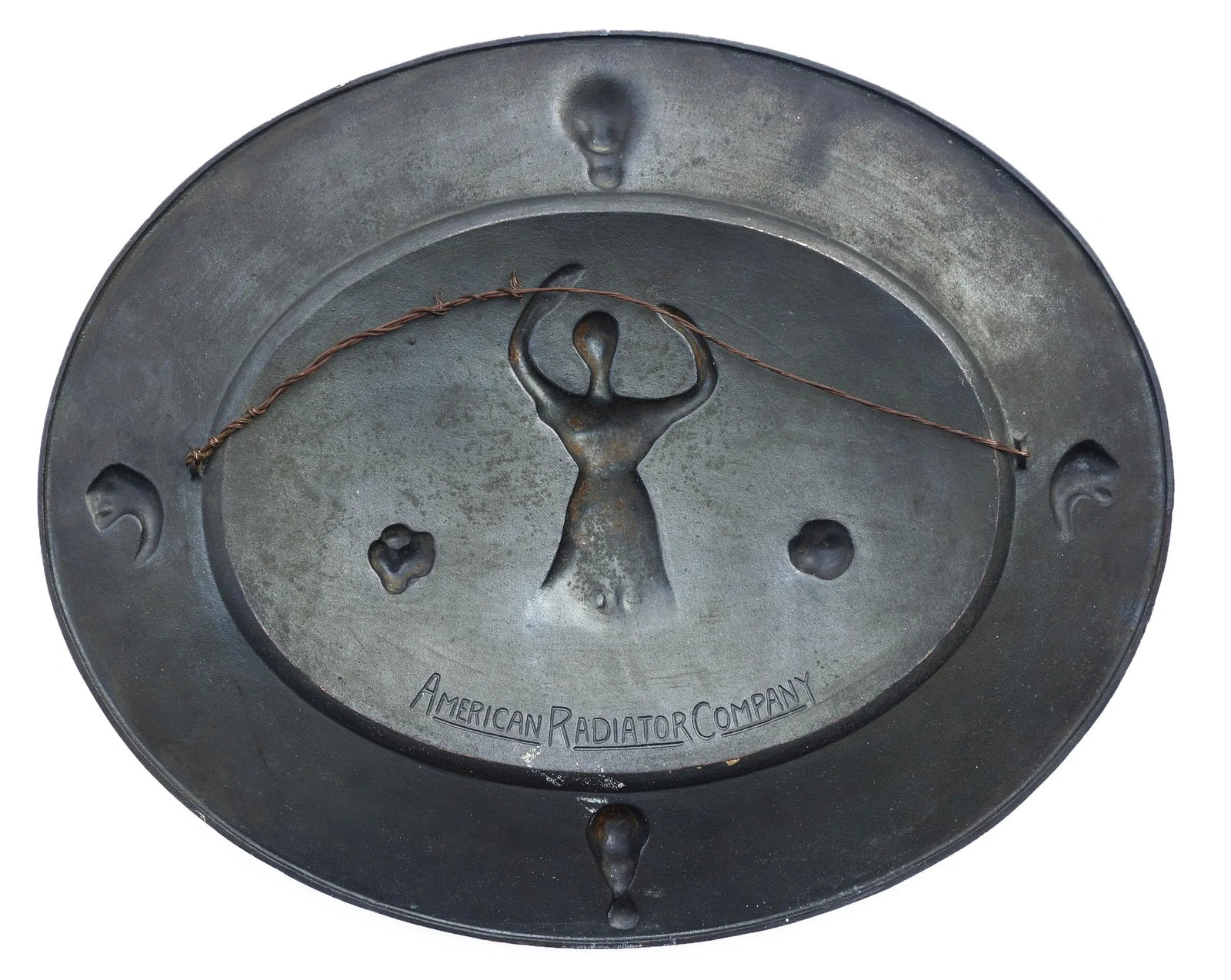American Radiator Company Copper Plated Cast Iron Oval Medallion - 11
