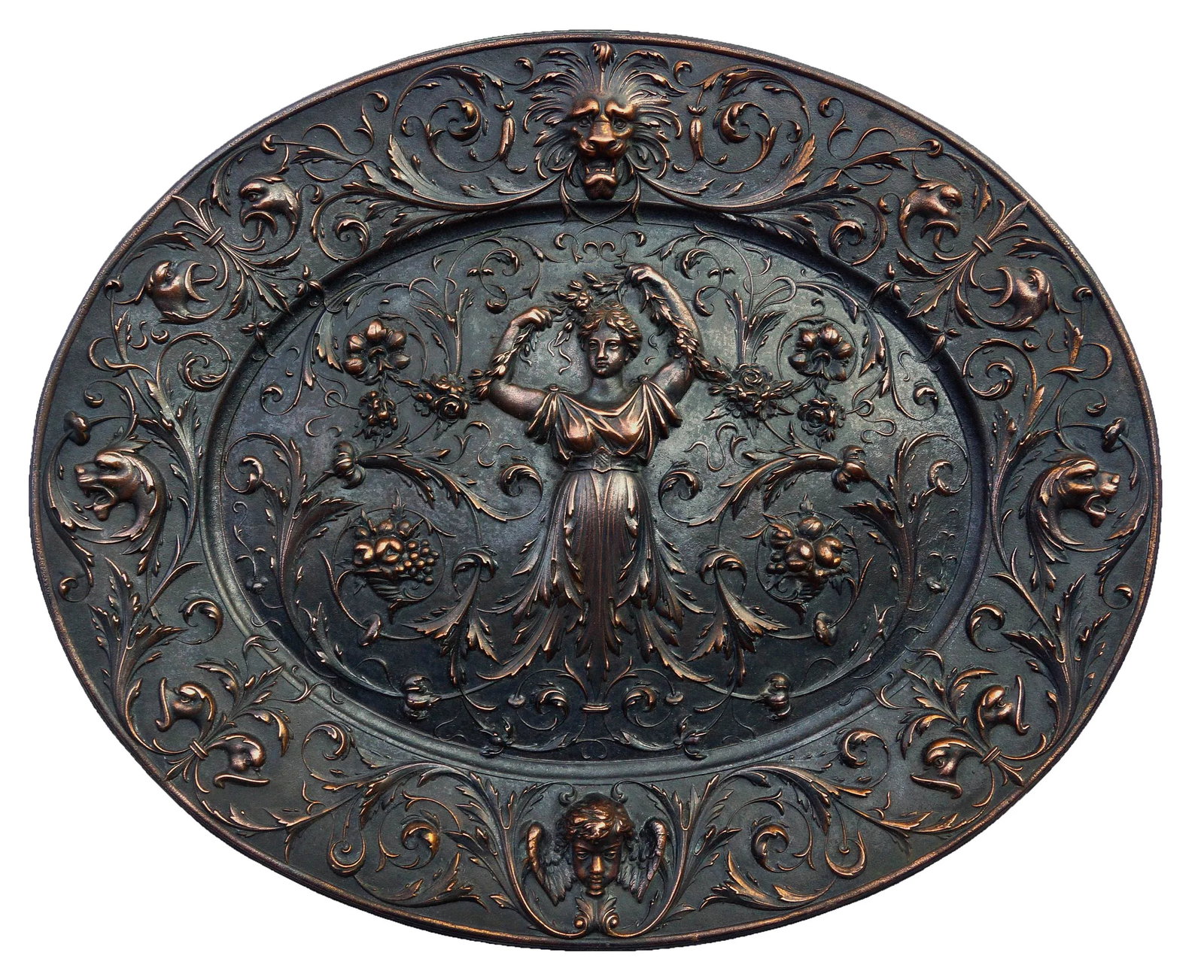 American Radiator Company Copper Plated Cast Iron Oval Medallion - 12
