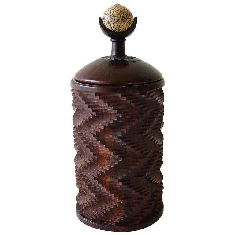 Jon Sauer California Modern Studio Exotic Woods Betel Nut Lidded Box - 4