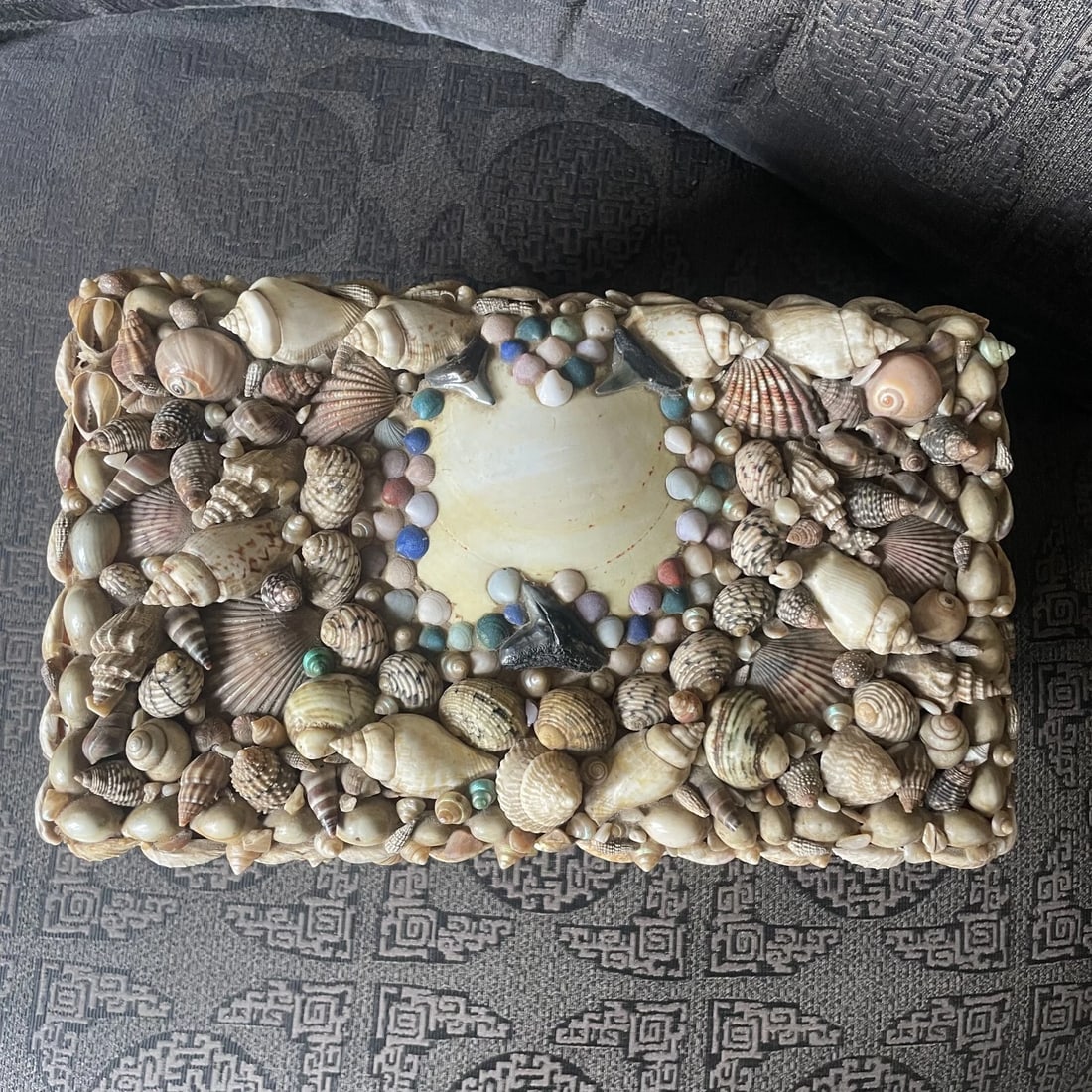Early 20th Century Shell Encrusted Jewelry/Sewing Box - 10