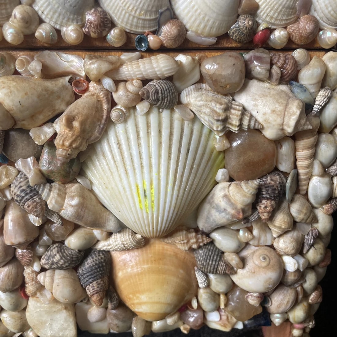 Early 20th Century Shell Encrusted Jewelry/Sewing Box - 5