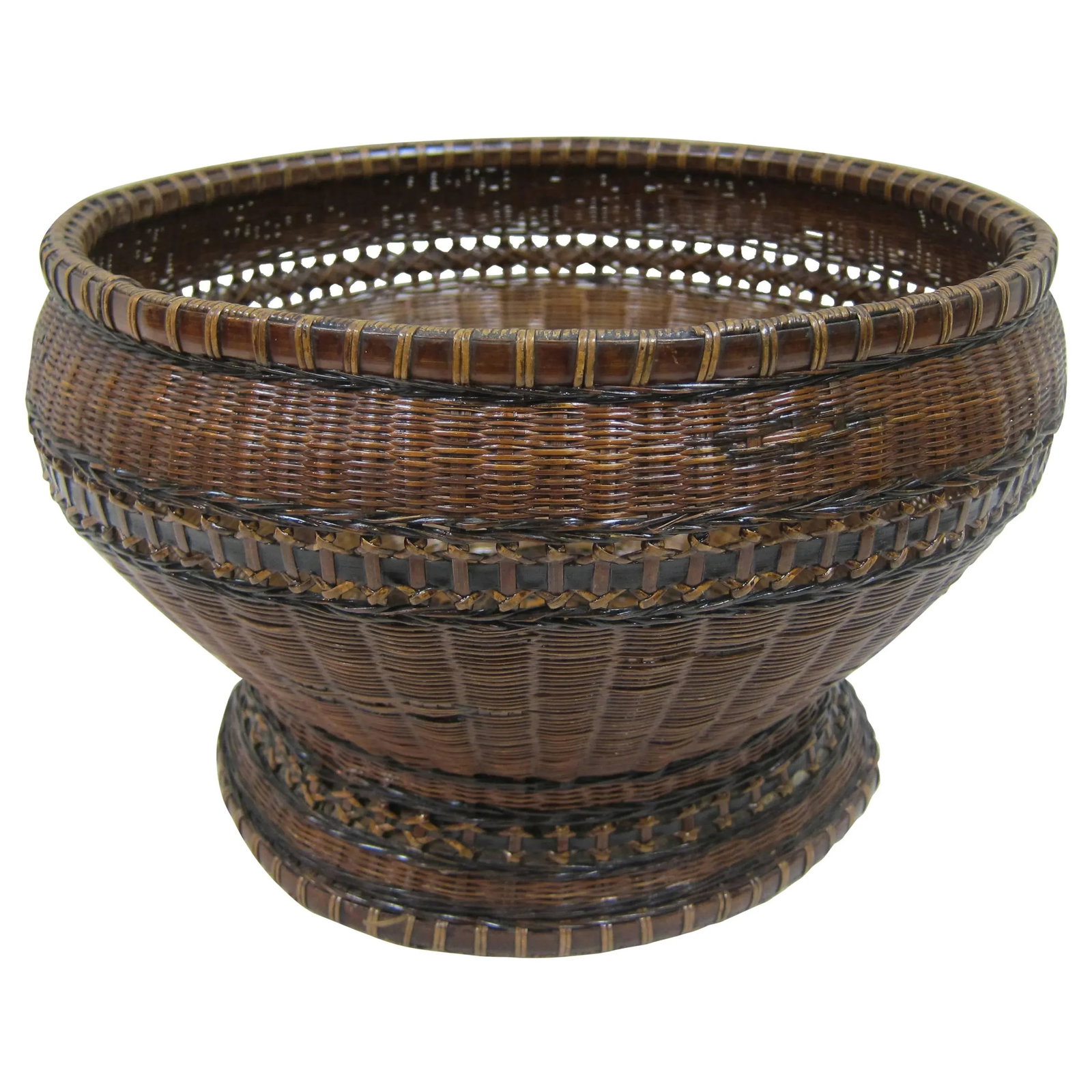 Antique Woven Basket Bowl - 10