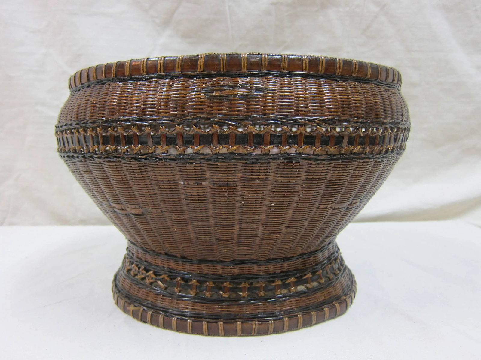 Antique Woven Basket Bowl - 2