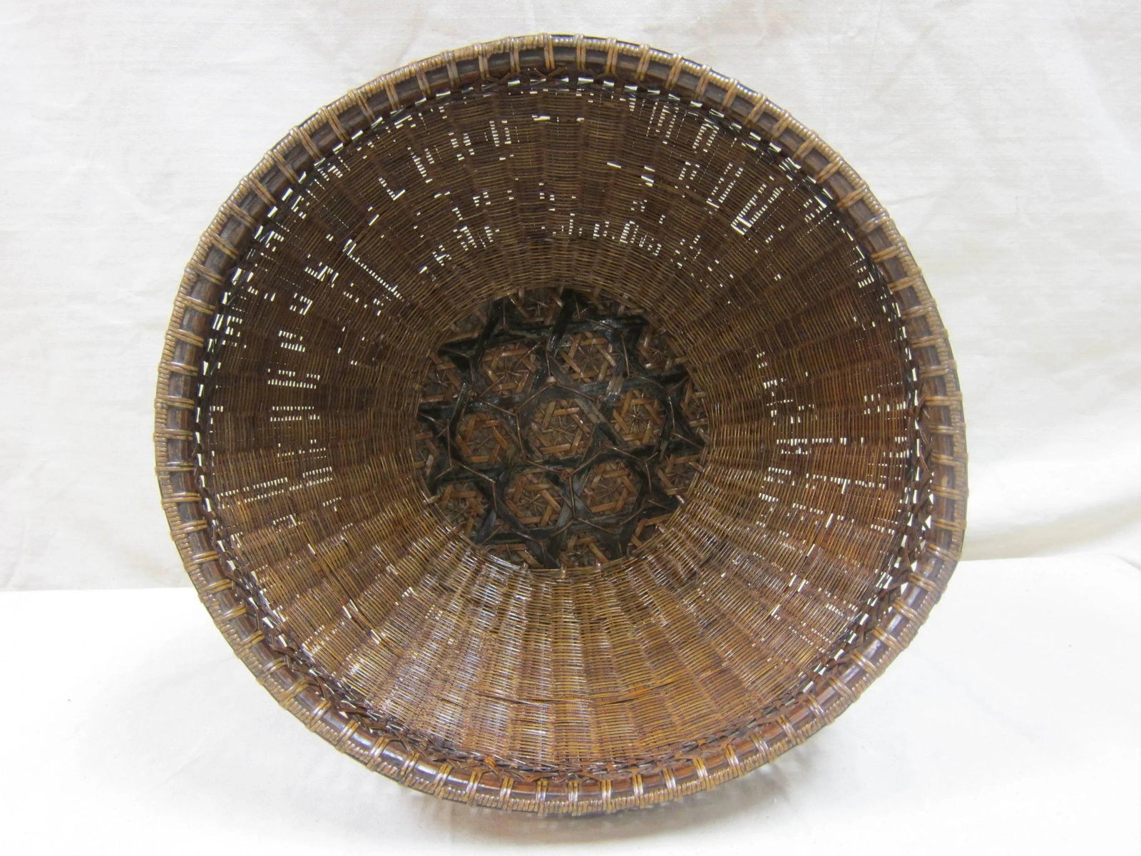Antique Woven Basket Bowl - 4