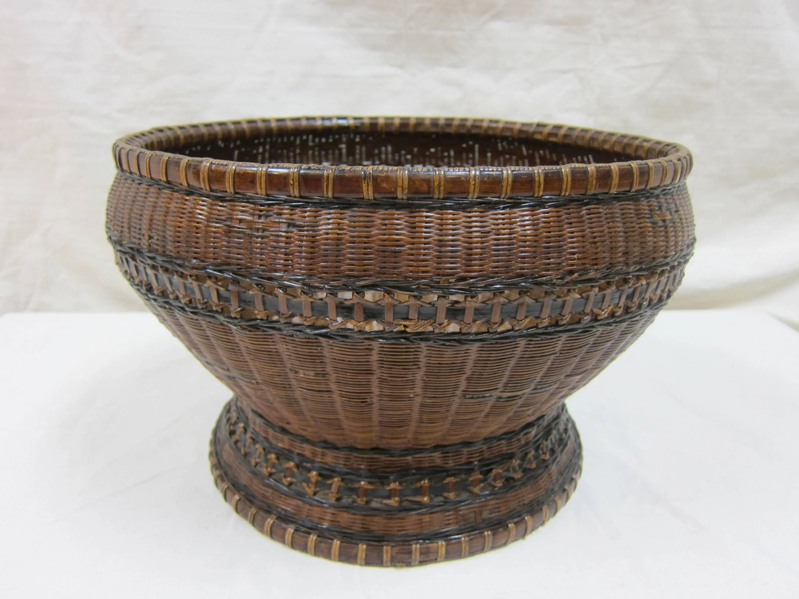 Antique Woven Basket Bowl - 9