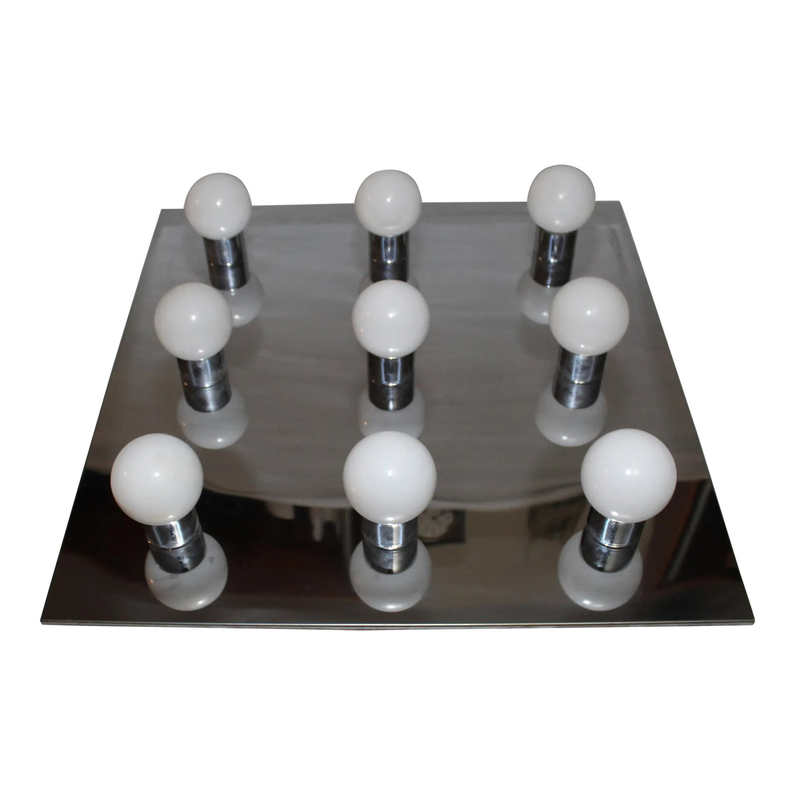Lightolier Mid-Century Modern 9 Light Chrome Ceiling Fixture (1 of 12)