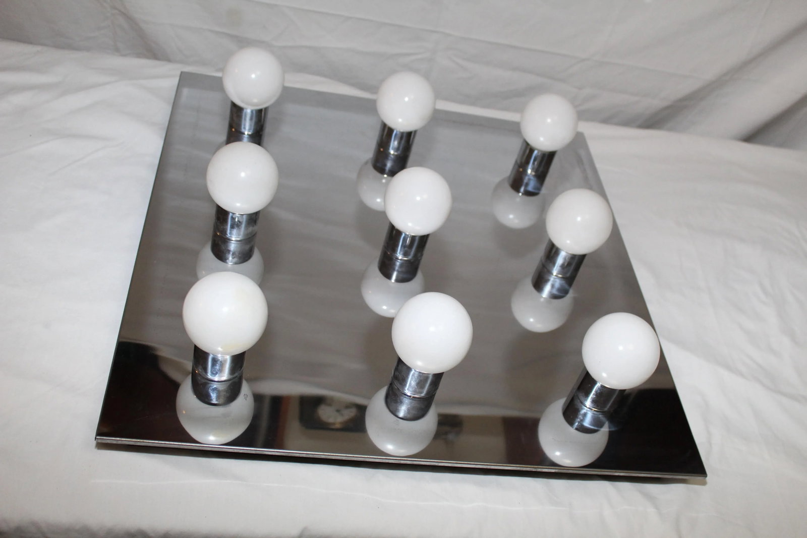 Lightolier Mid-Century Modern 9 Light Chrome Ceiling Fixture - 2
