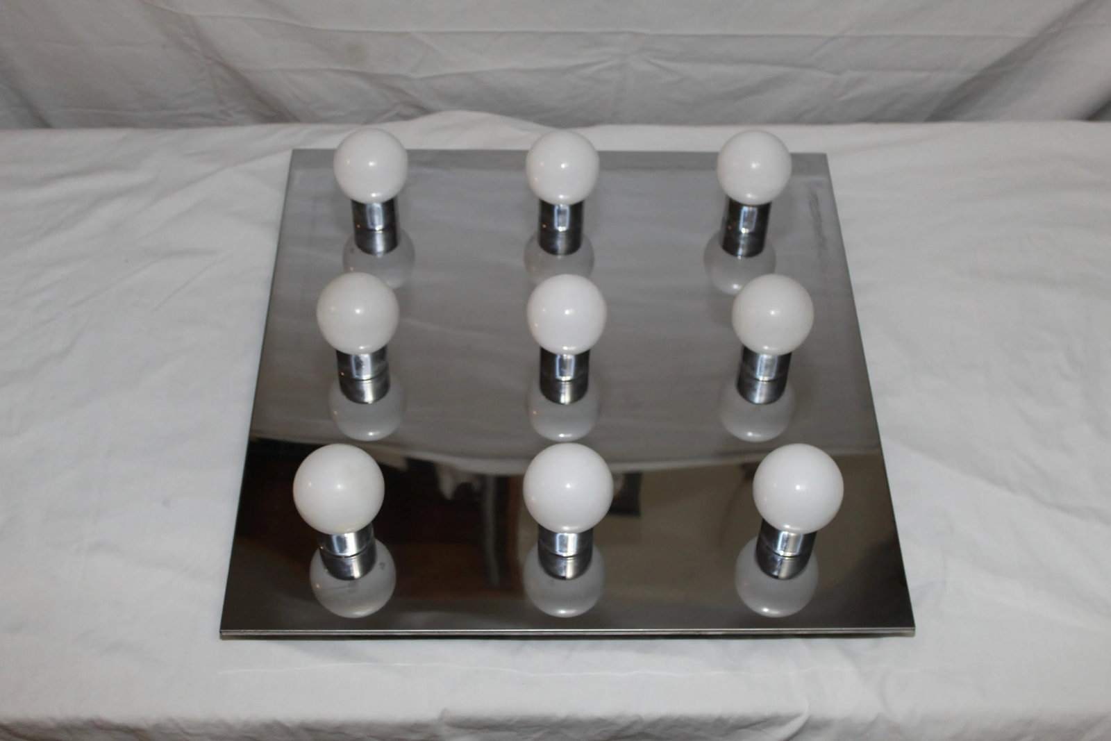 Lightolier Mid-Century Modern 9 Light Chrome Ceiling Fixture - 3