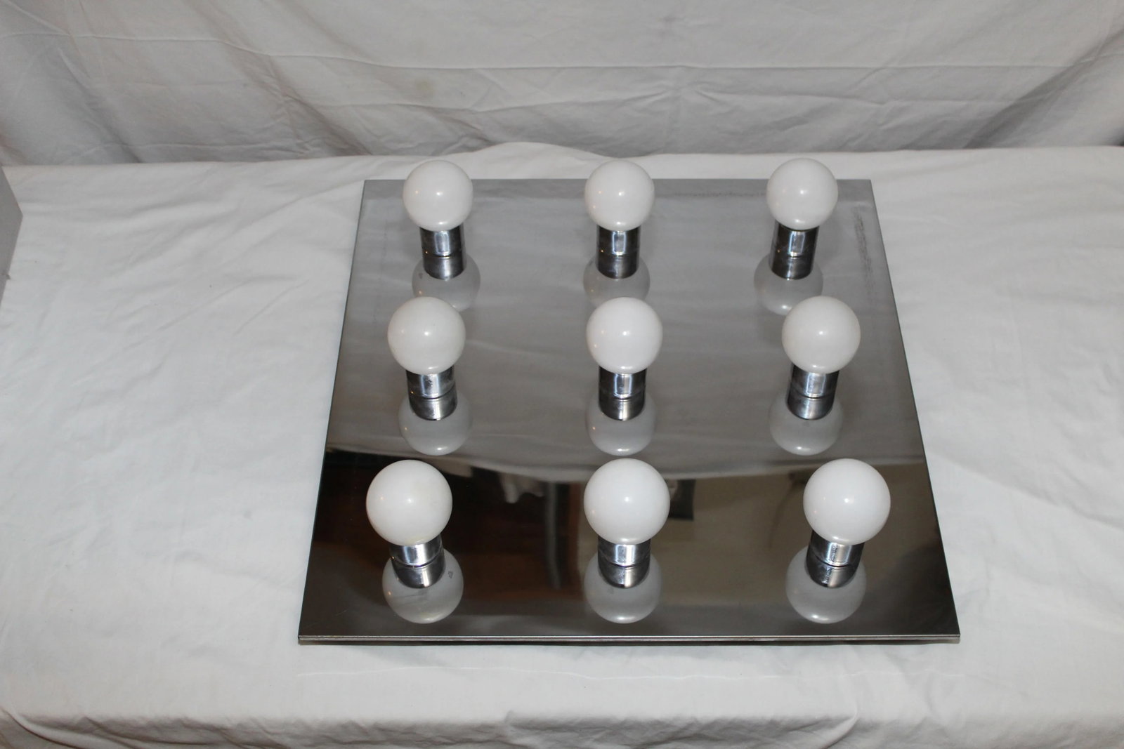 Lightolier Mid-Century Modern 9 Light Chrome Ceiling Fixture - 6