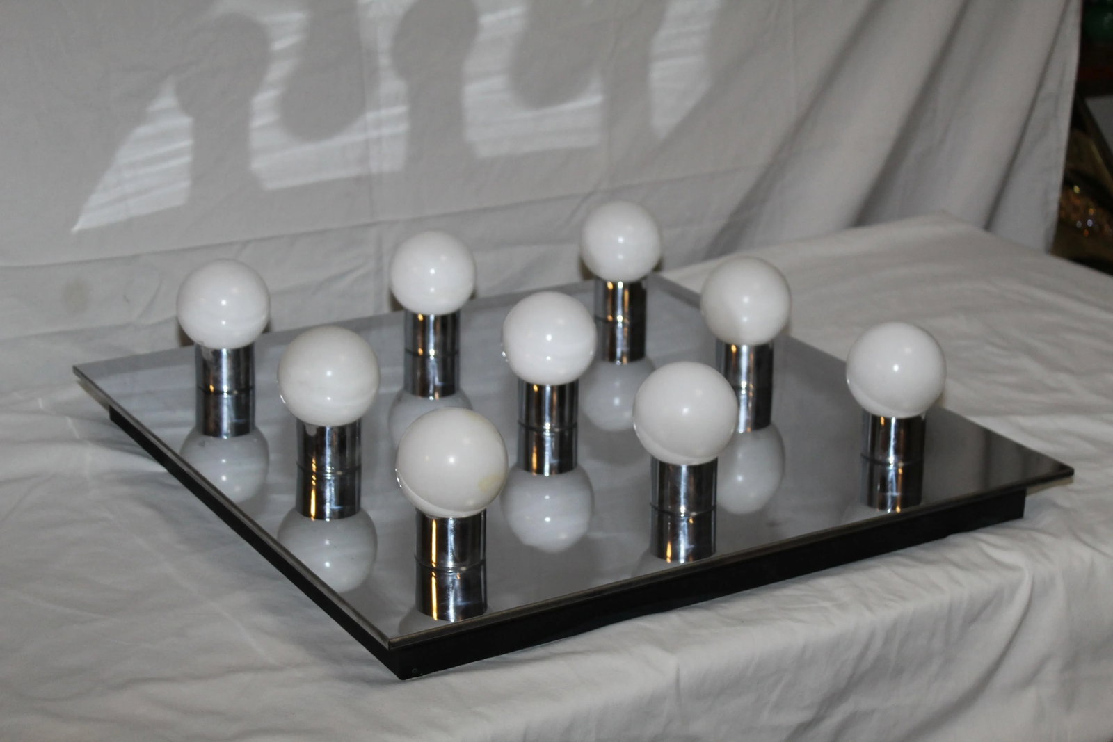 Lightolier Mid-Century Modern 9 Light Chrome Ceiling Fixture - 7