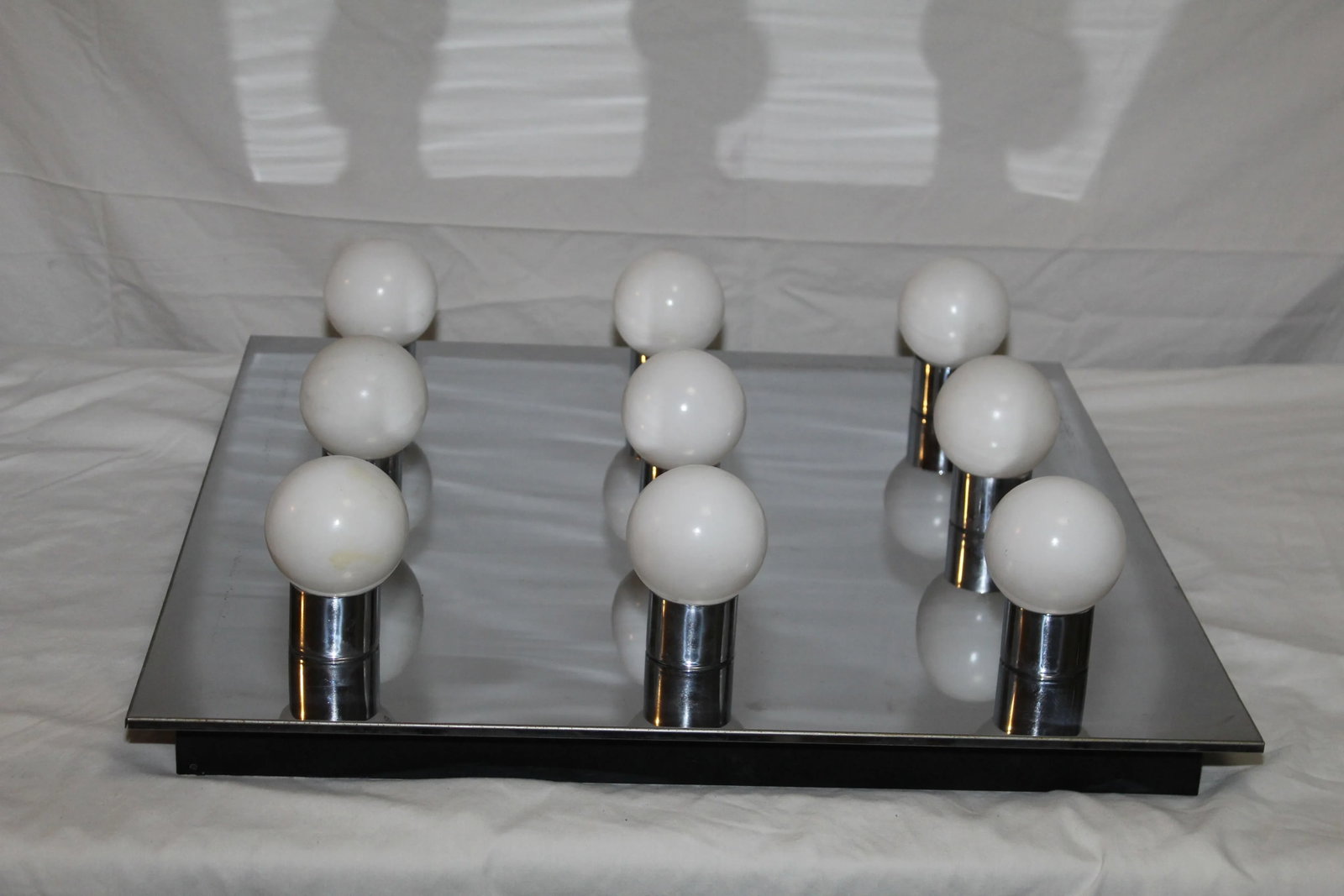 Lightolier Mid-Century Modern 9 Light Chrome Ceiling Fixture - 8