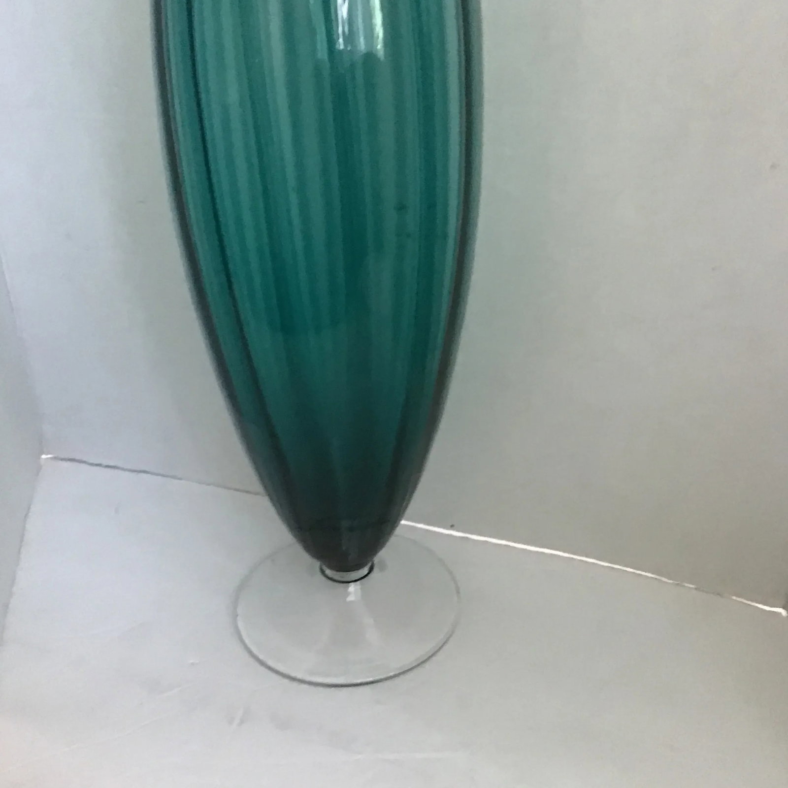 Mid 20th Century Murano Glass Blue Vase Vessel 18" - 3