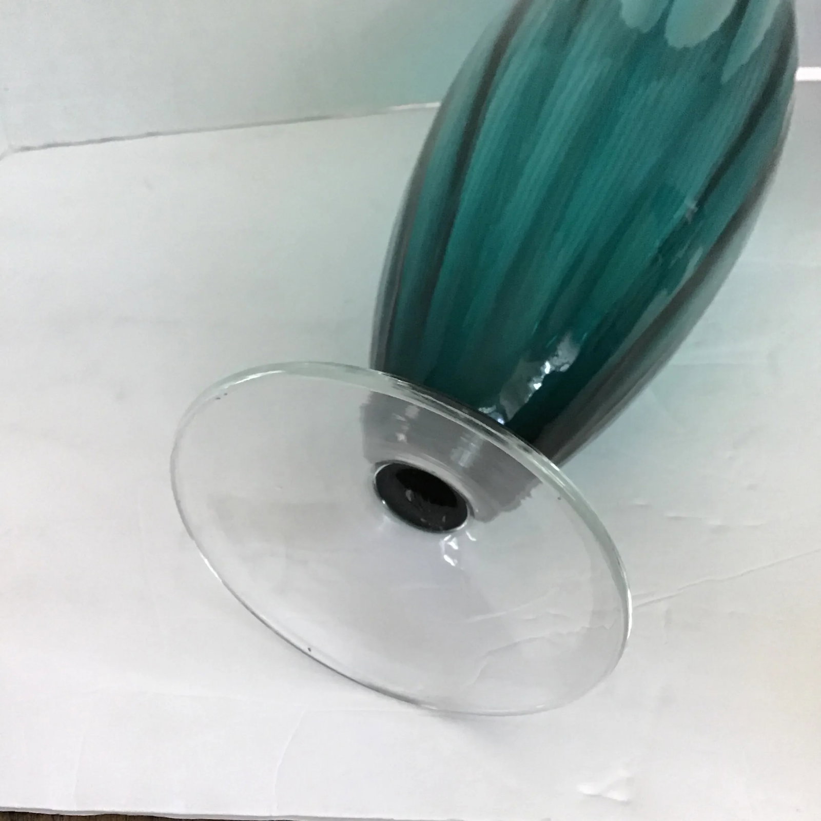 Mid 20th Century Murano Glass Blue Vase Vessel 18" - 5