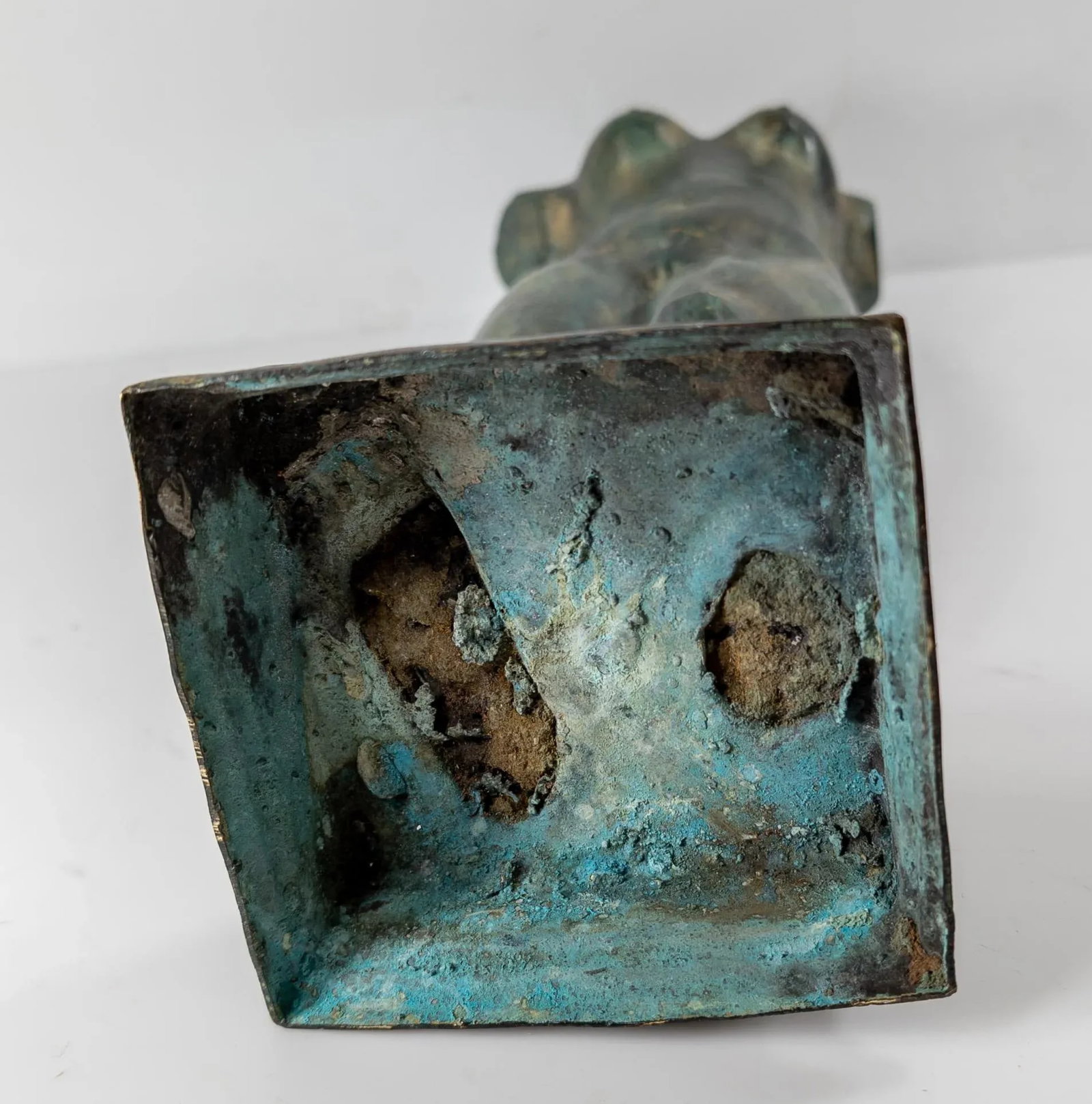Mid-Century Decorative Verdigris Bronze Nude Female Figure - 10