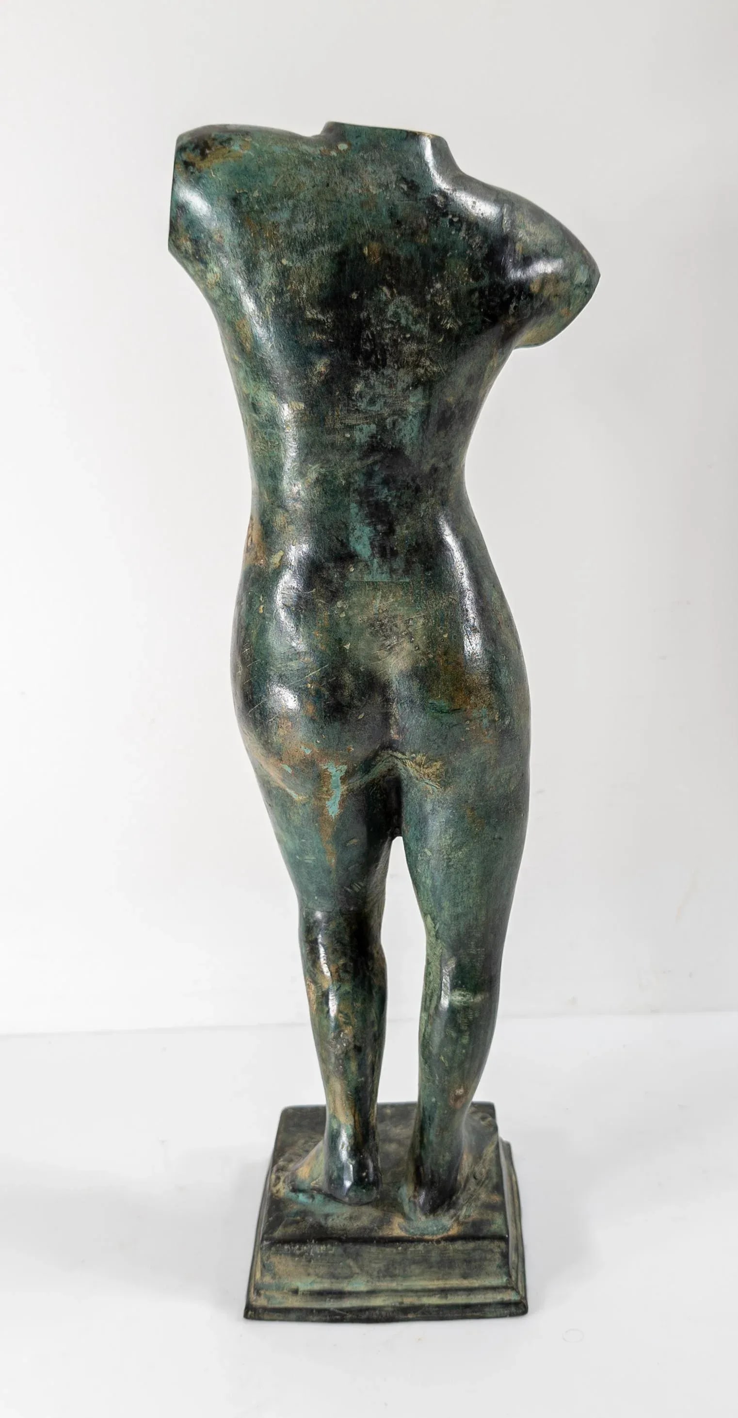 Mid-Century Decorative Verdigris Bronze Nude Female Figure - 4