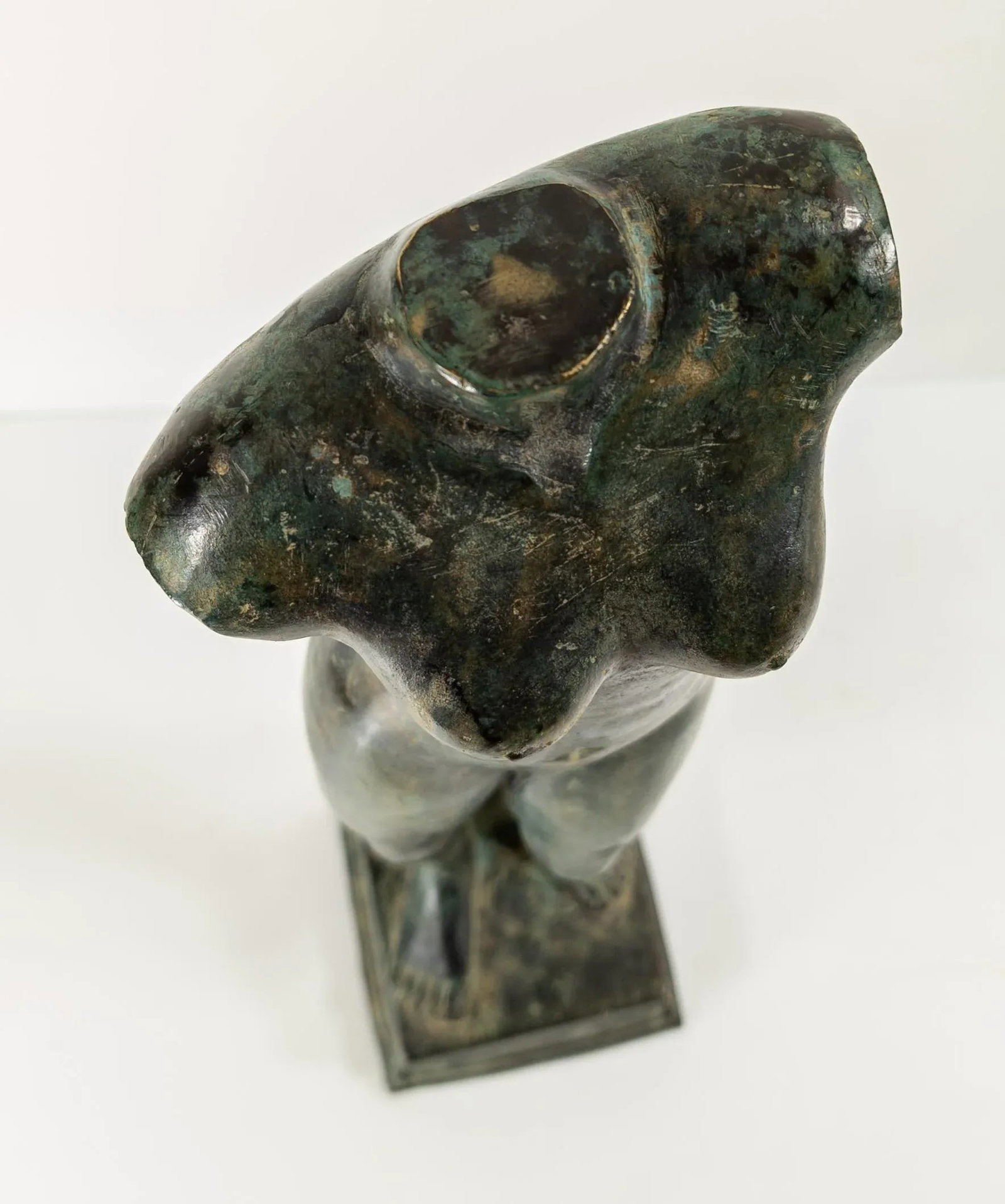 Mid-Century Decorative Verdigris Bronze Nude Female Figure - 7