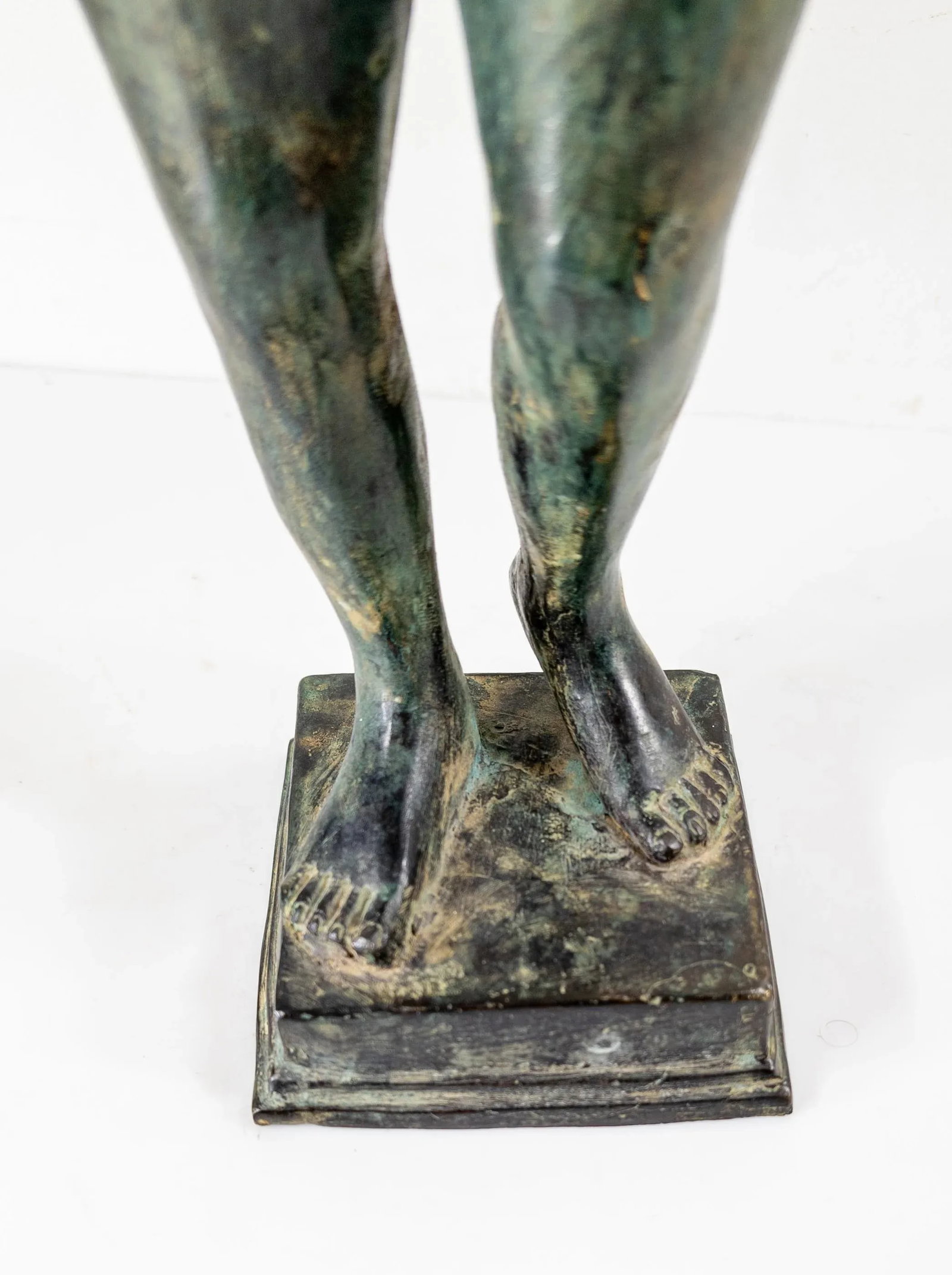 Mid-Century Decorative Verdigris Bronze Nude Female Figure - 9