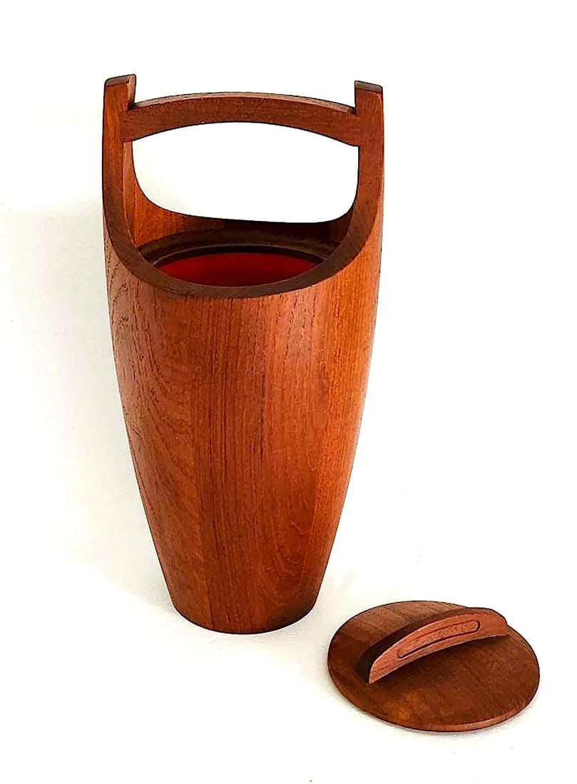 1950s Dansk Teak Wood Congo/Viking Ice Bucket With Lid - 5