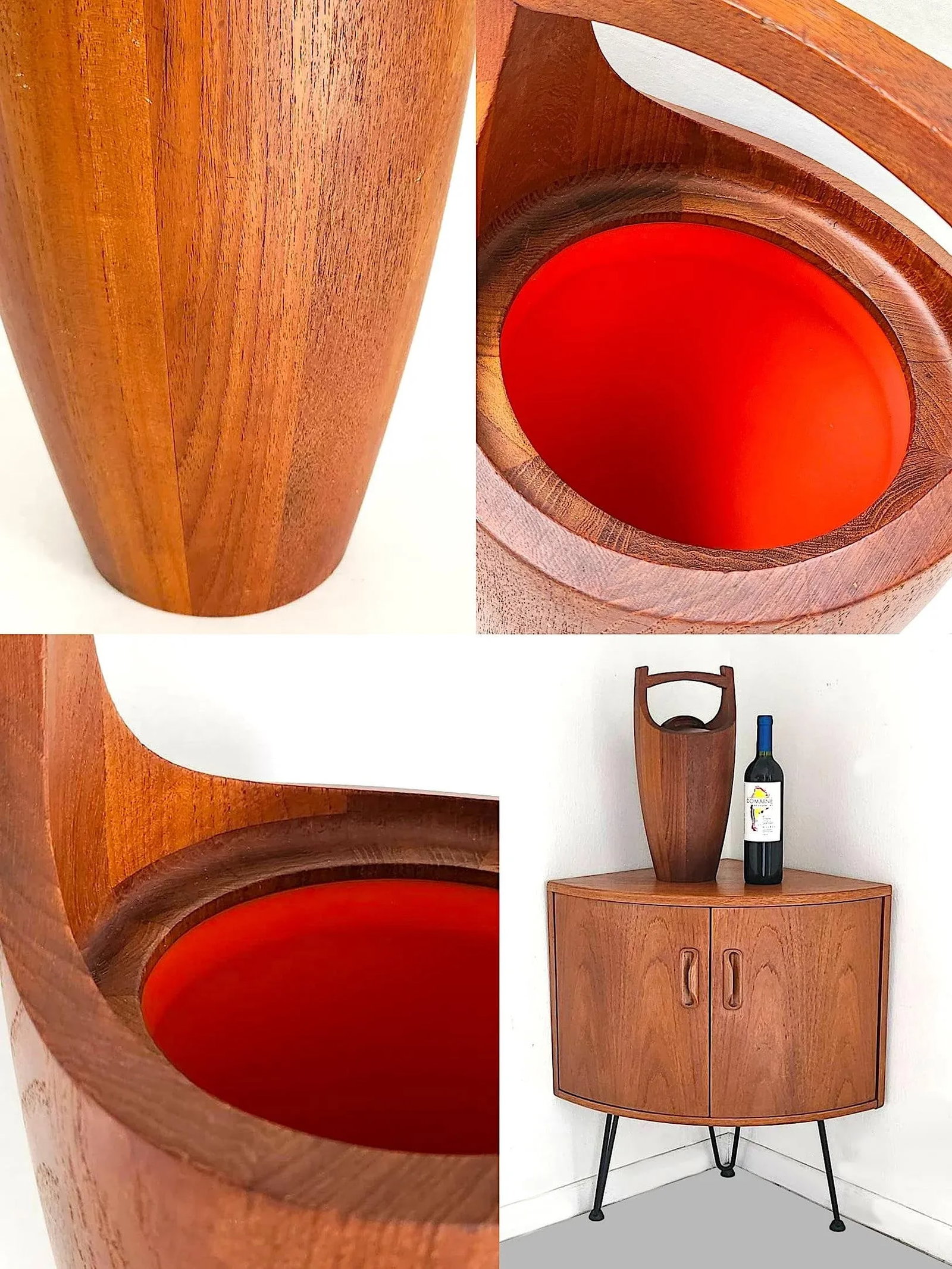 1950s Dansk Teak Wood Congo/Viking Ice Bucket With Lid - 8