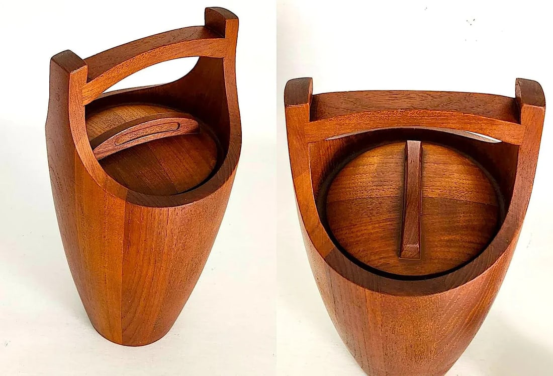 1950s Dansk Teak Wood Congo/Viking Ice Bucket With Lid - 9