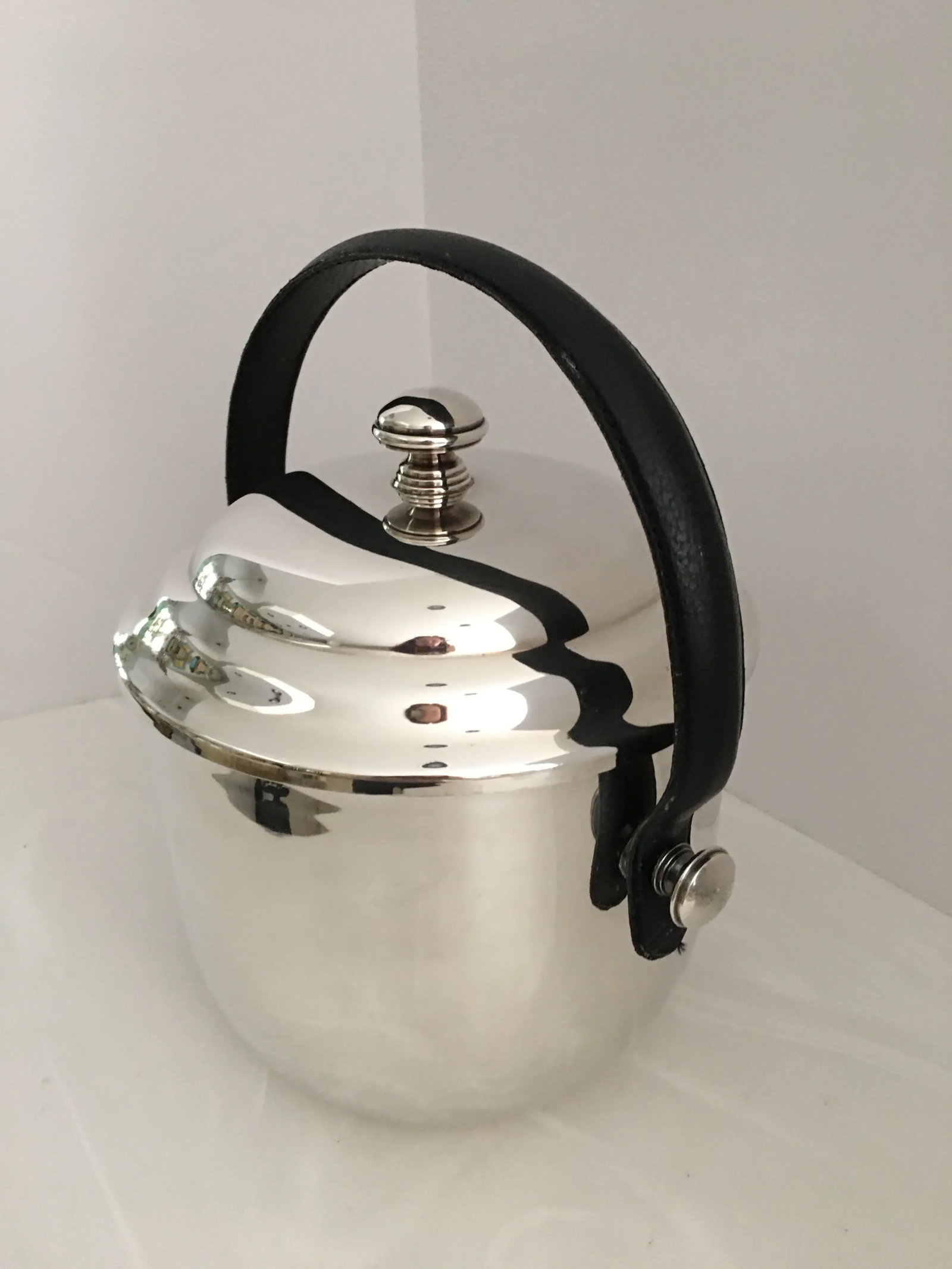 Plata Lappas Silver & Leather Ice Bucket, Argentina - 2