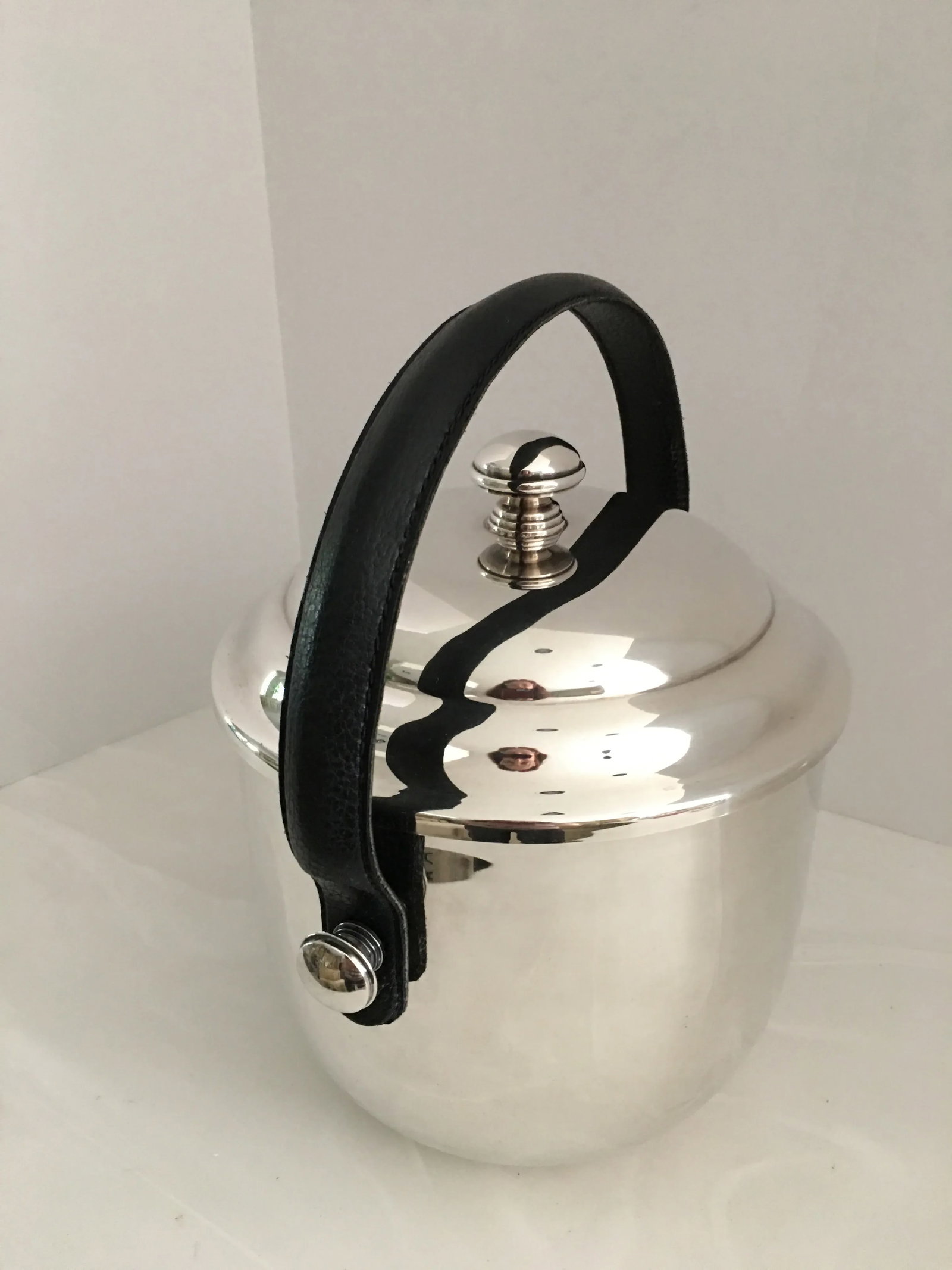 Plata Lappas Silver & Leather Ice Bucket, Argentina - 3