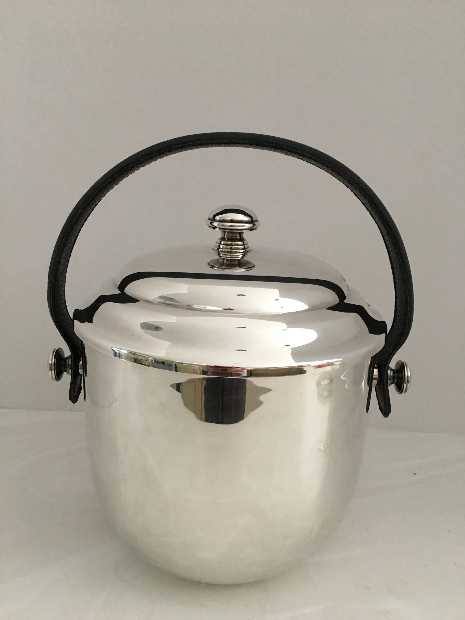 Plata Lappas Silver & Leather Ice Bucket, Argentina - 6
