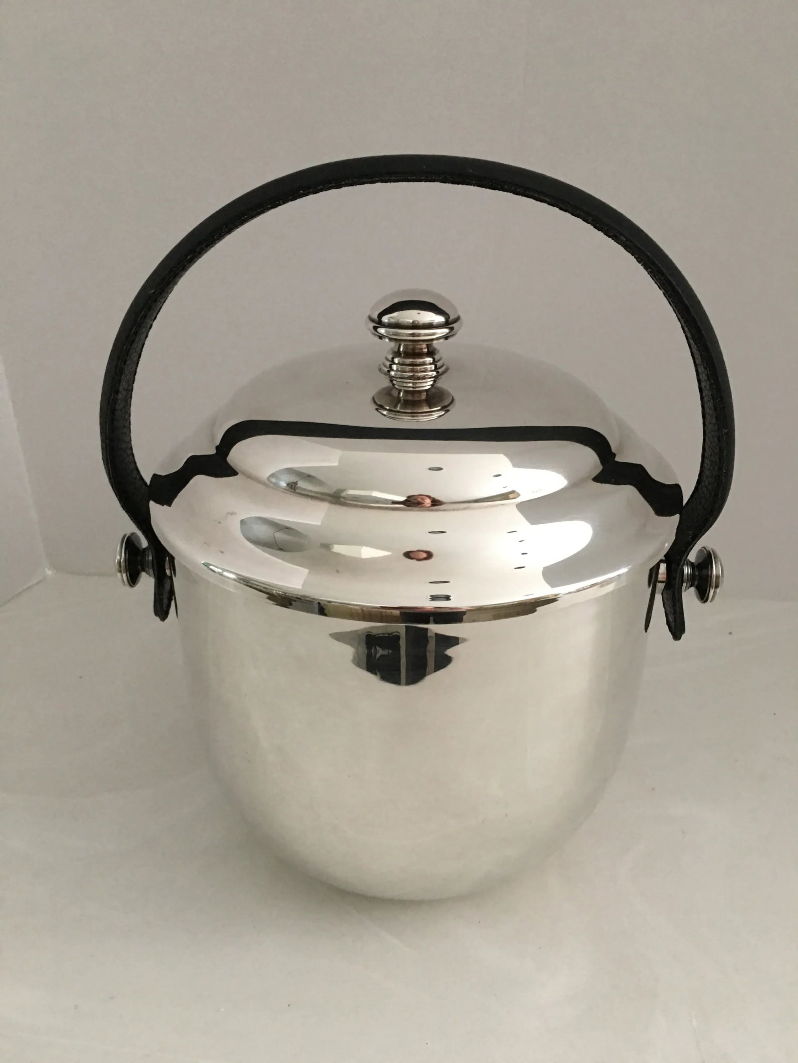 Plata Lappas Silver & Leather Ice Bucket, Argentina - 7