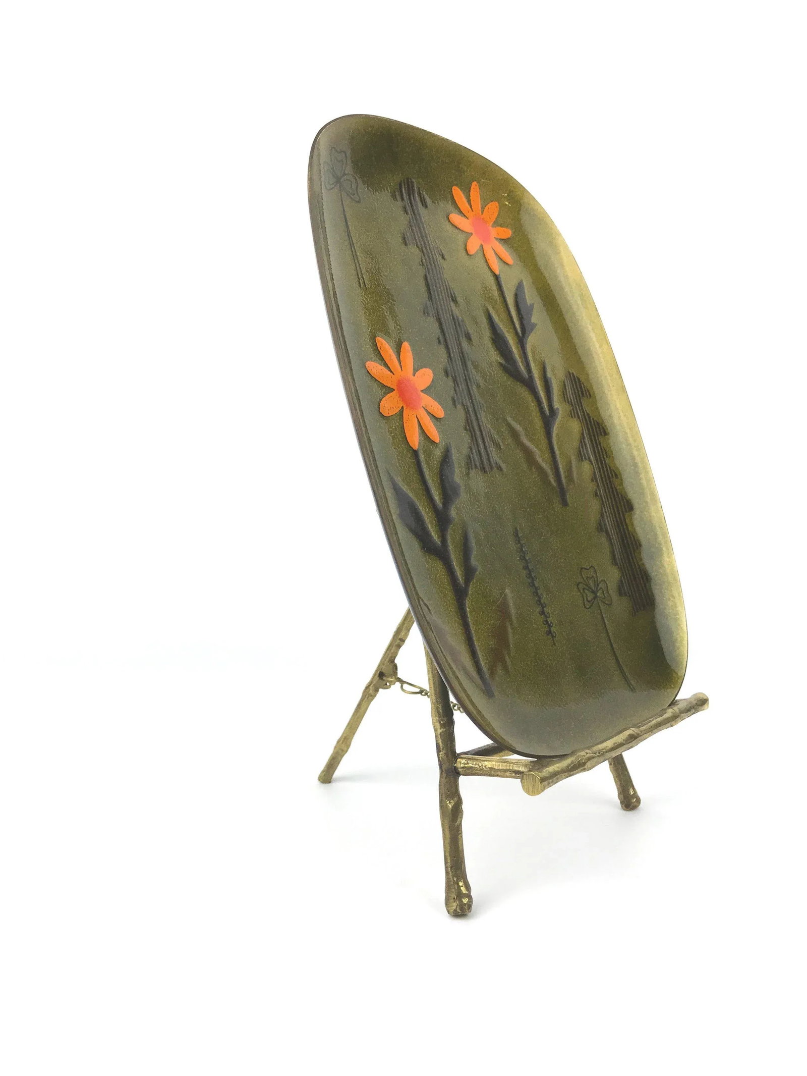 Miguel Pineda Mexican Enamel Dish with Trees and Flower Motif - 3