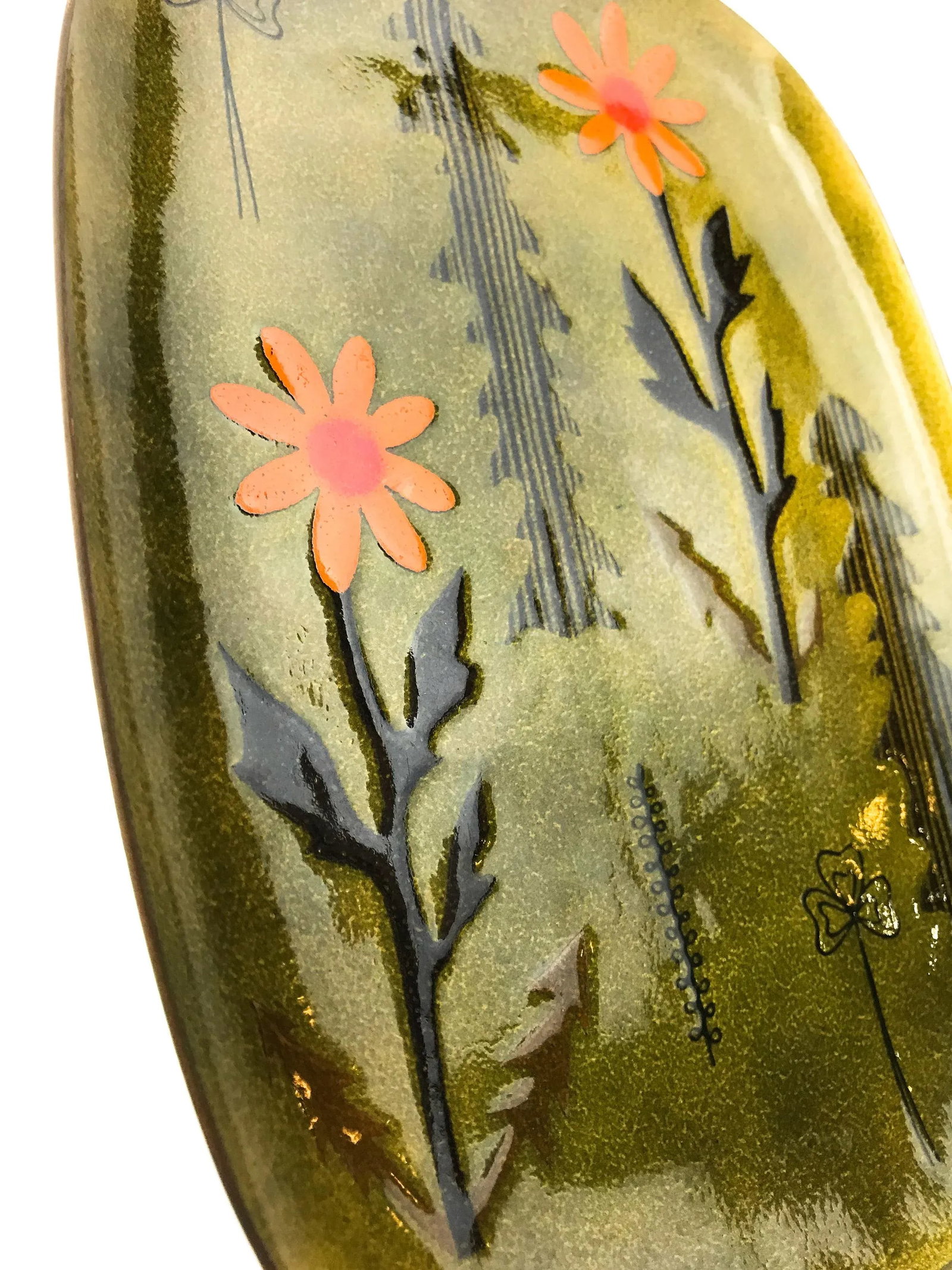 Miguel Pineda Mexican Enamel Dish with Trees and Flower Motif - 4