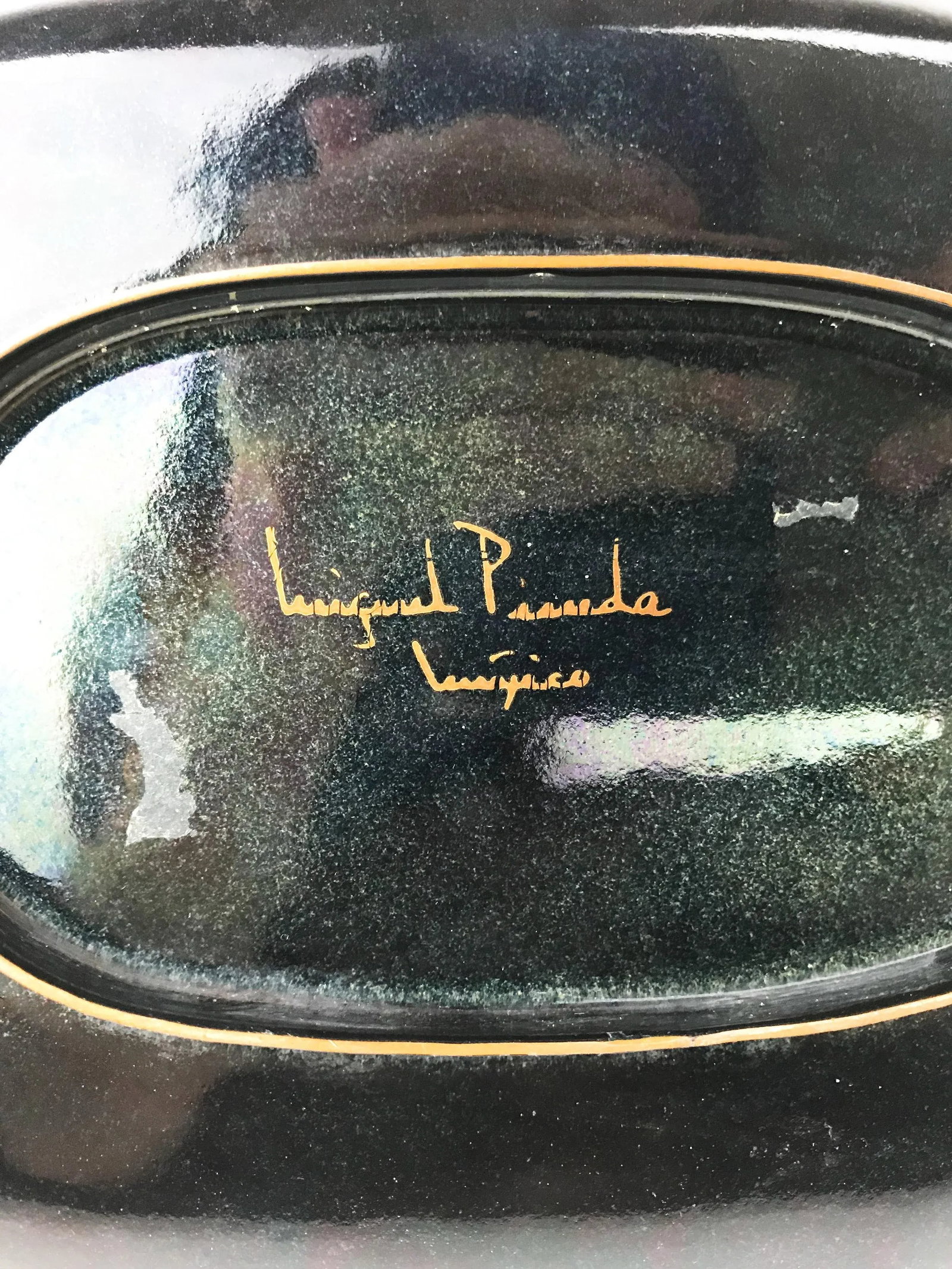 Miguel Pineda Mexican Enamel Dish with Trees and Flower Motif - 7