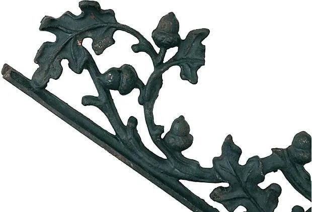 Vintage Acorn & Maple Leaf Cast Iron Brackets, Pair - 2