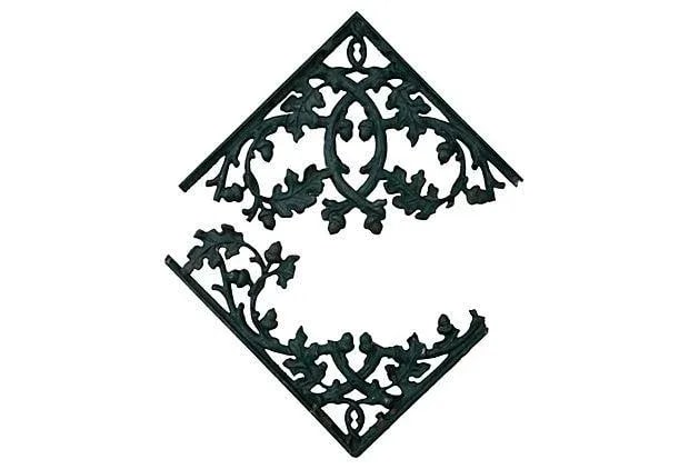 Vintage Acorn & Maple Leaf Cast Iron Brackets, Pair - 7