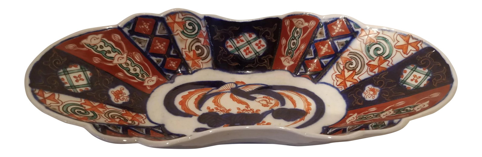 Late 19th Century Antique Imari Candy Dish Found in England: Antique Imari Candy Dish - Found in England. We like this dish because we have not seen one like it and its shape and size. Measurements: 9.4"w x 4.5" d x 1.75"h Condition: Alterations: Original