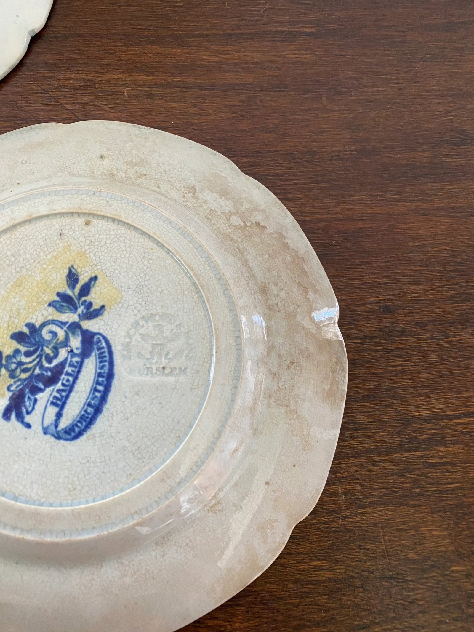 Staffordshire Blue and White Plates - Set of 3 - 8