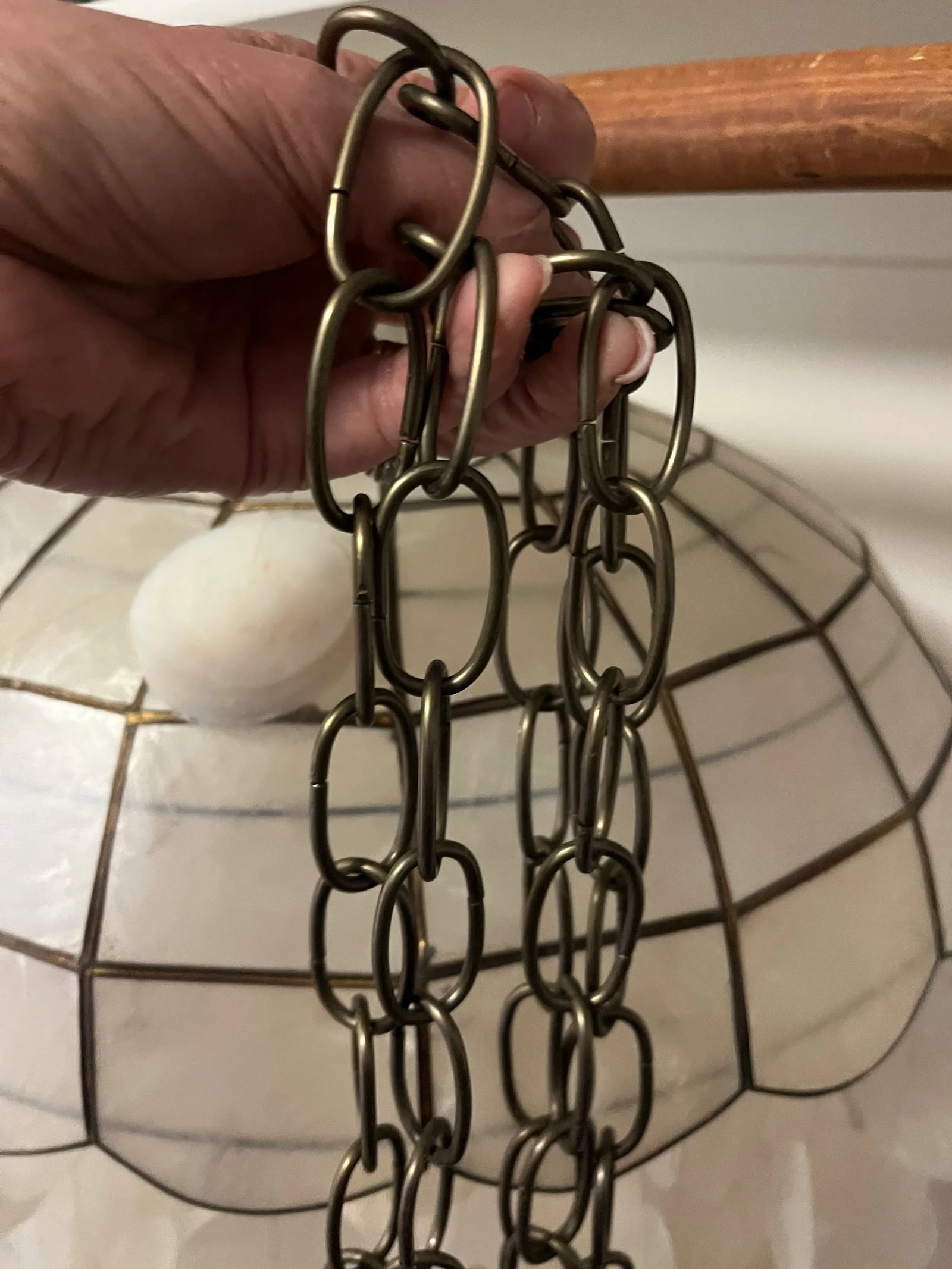 1960s Italian Verner Panton Style Mid-Century Multi-Tiered Capiz Chandelier - 8